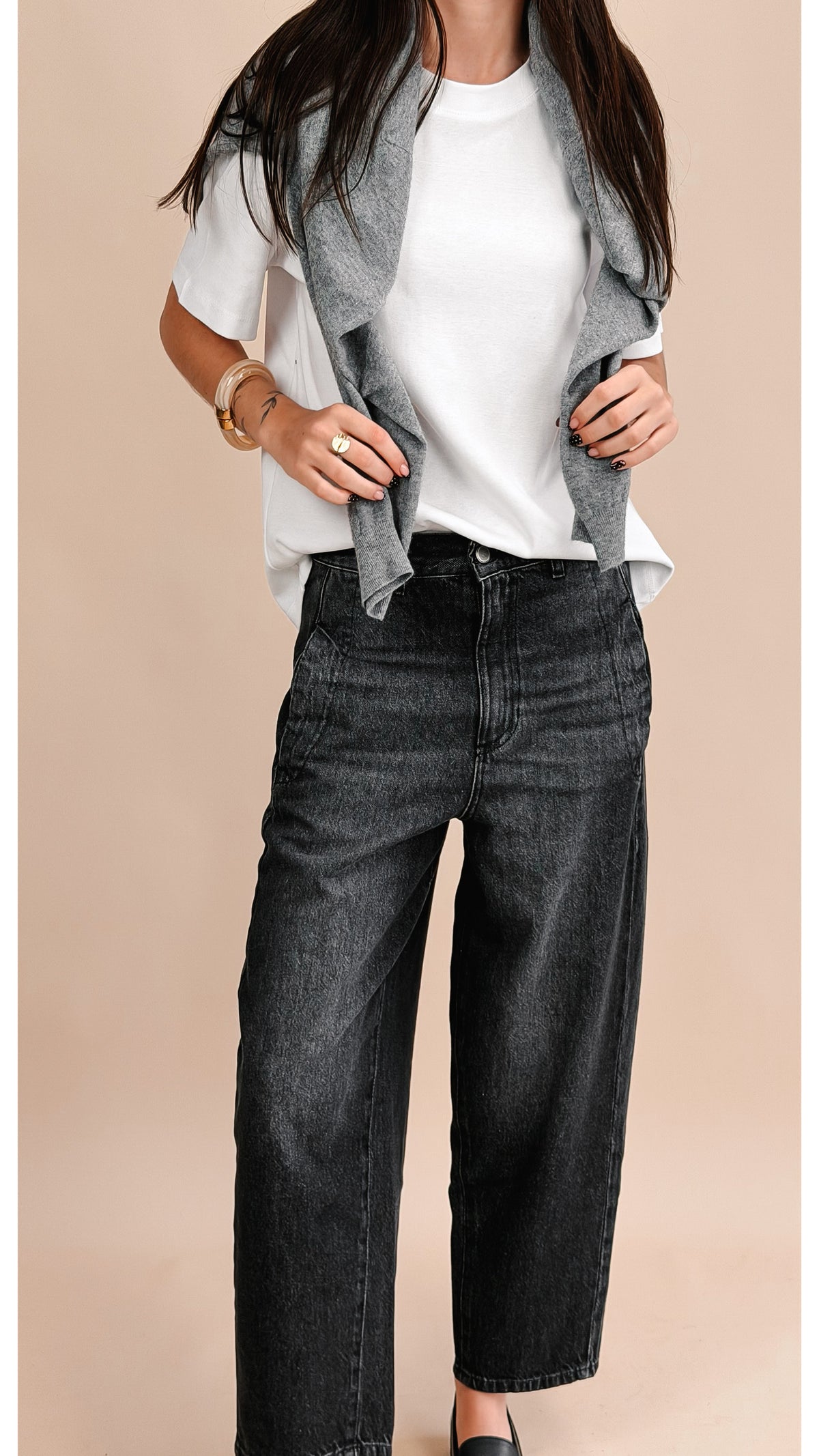 Jeans Oscar gris Délavé