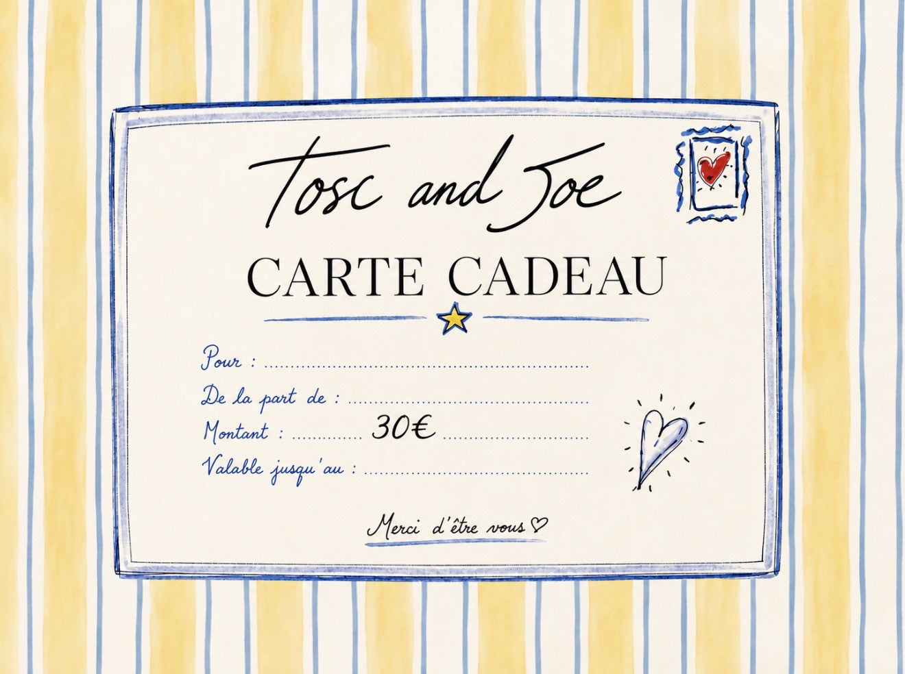 Carte cadeau 30€
