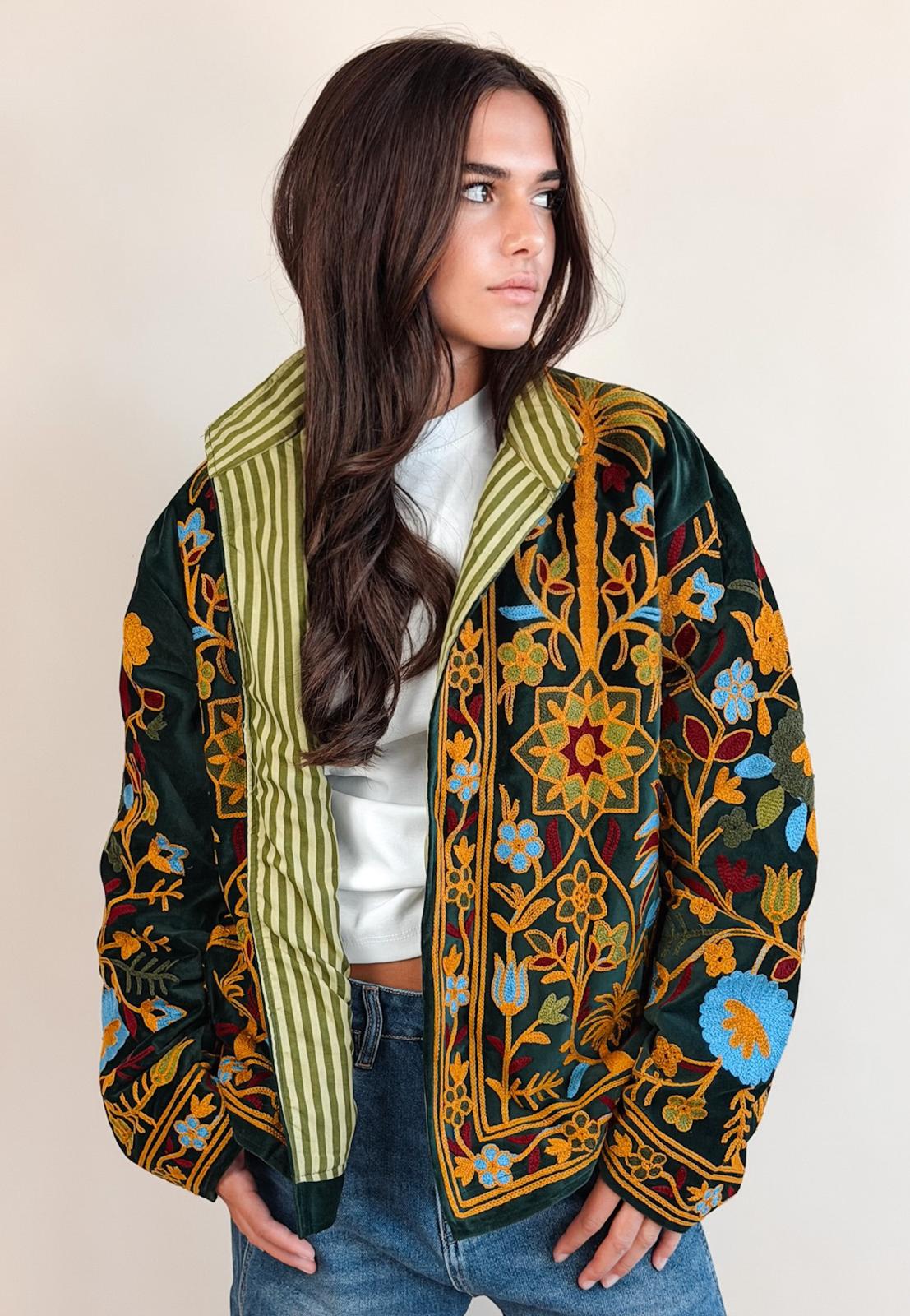 Veste Suzani Vert Jaune