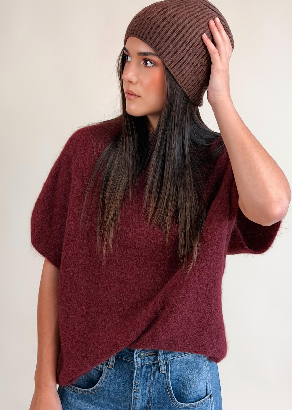 Pull Bruce Laine Alpaga Burgundy