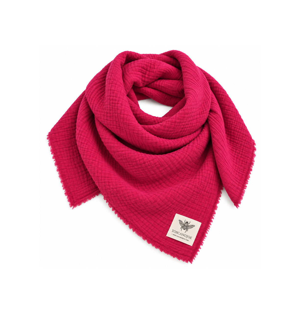 Echarpe Plaid Gaze de Coton Cerise Pink
