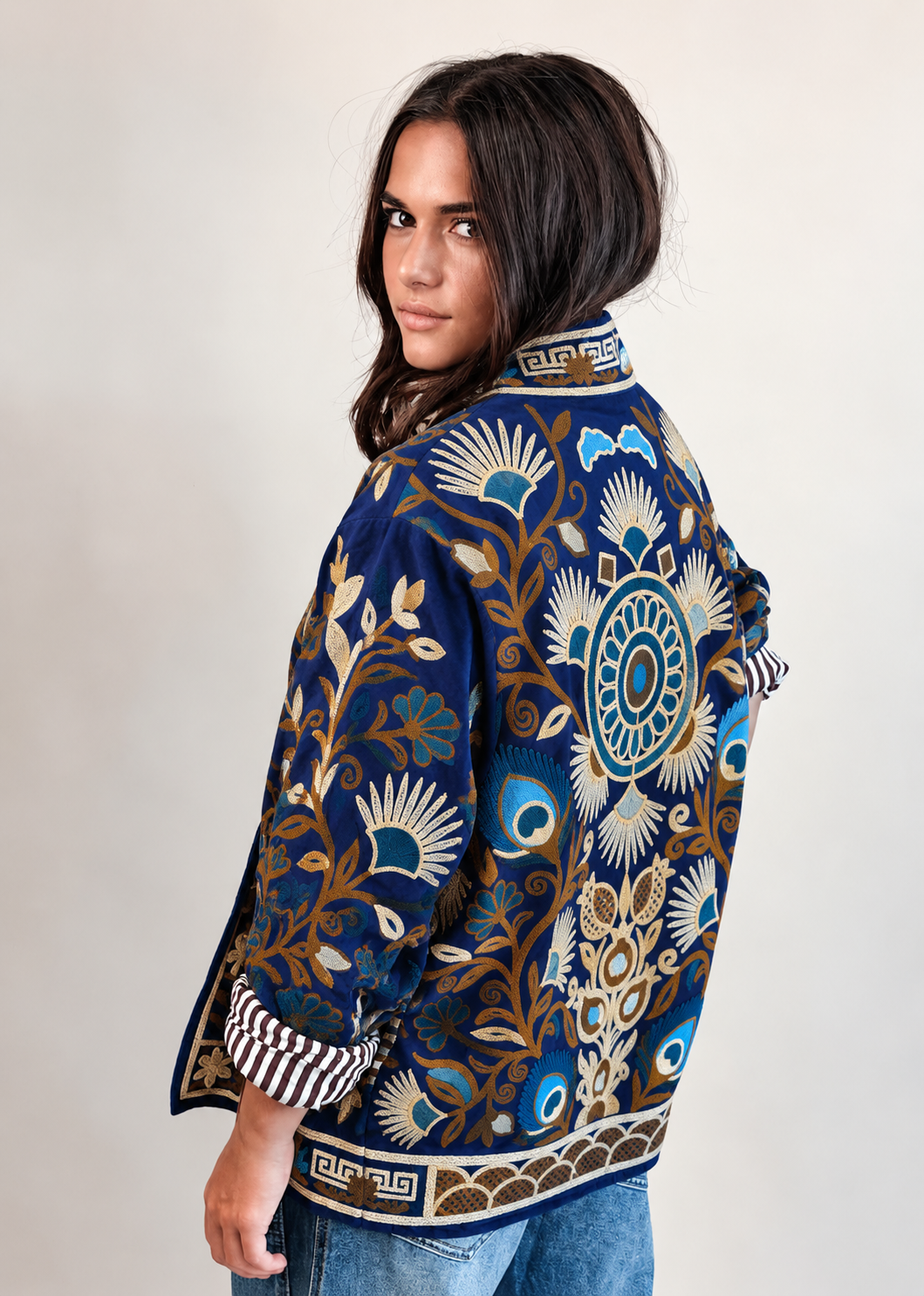 Veste Suzani Bleu / Beige