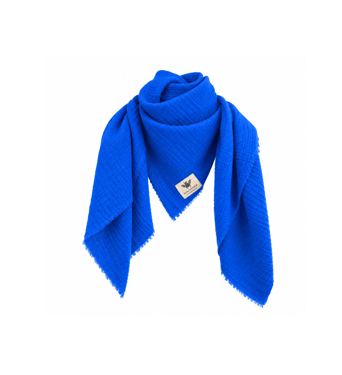 Echarpe Plaid Gaze de Coton Bleu Persan