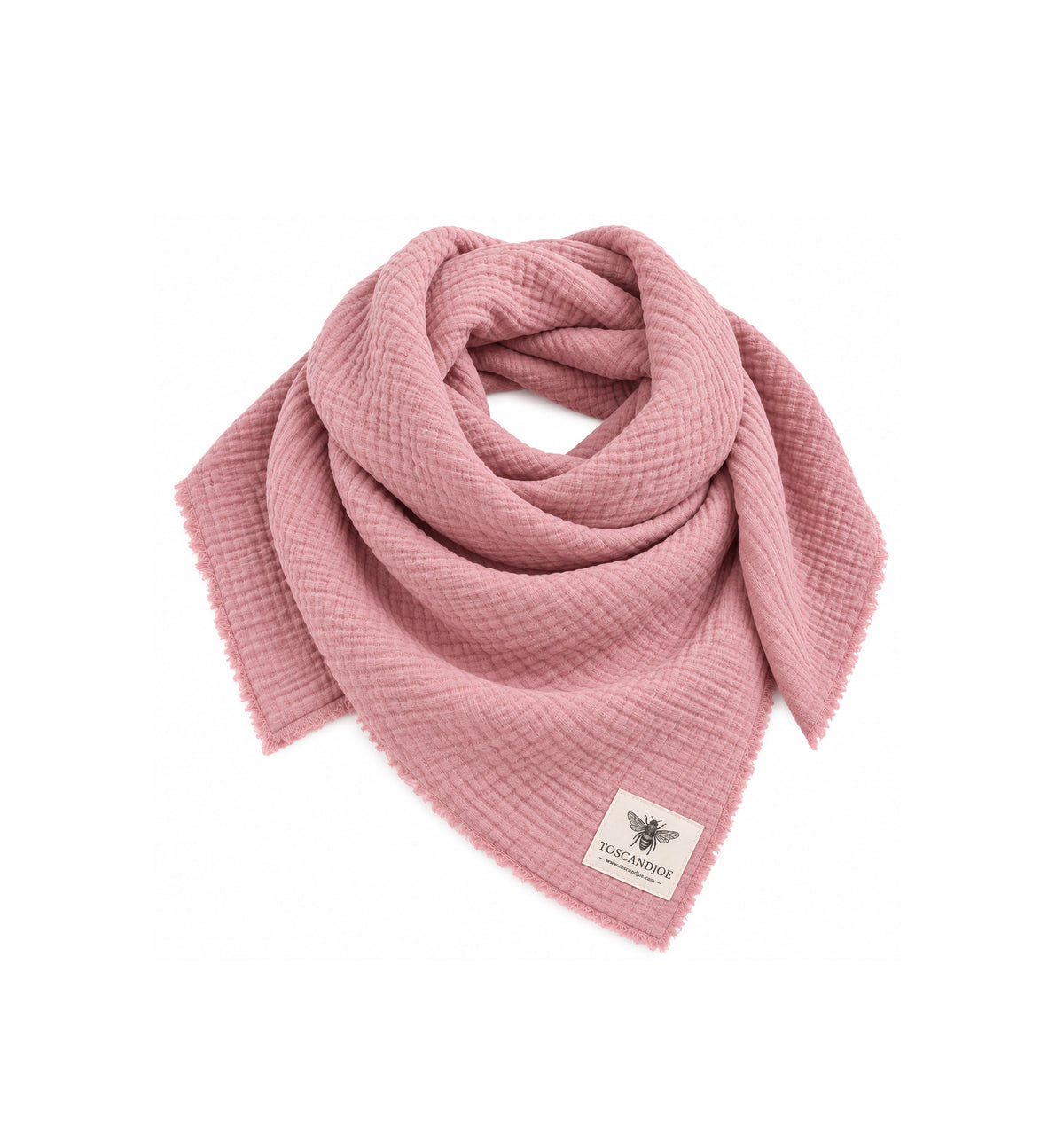 Echarpe Plaid Gaze de Coton Rose Poudré