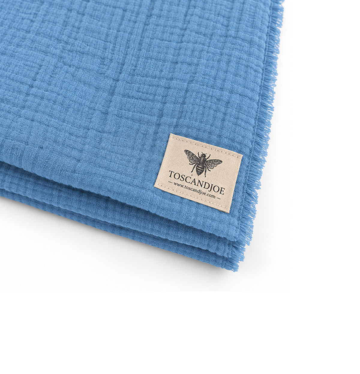 Echarpe Plaid Gaze de Coton Bleu Céleste