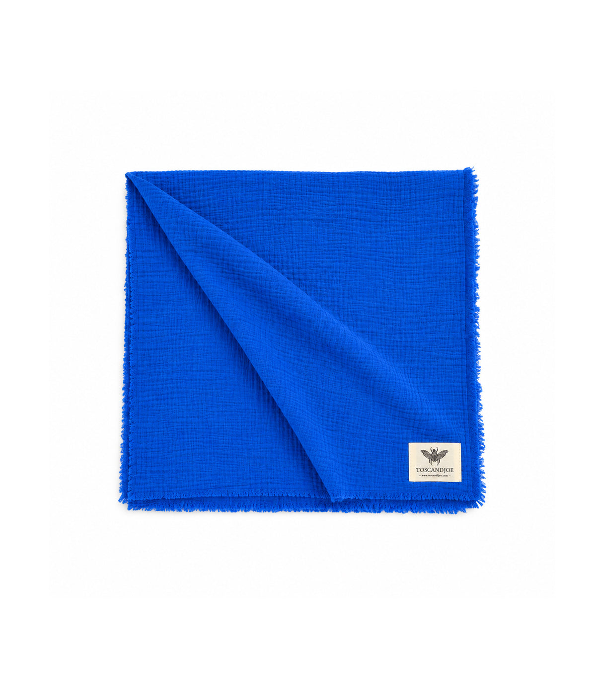 Echarpe Plaid Gaze de Coton Bleu Persan