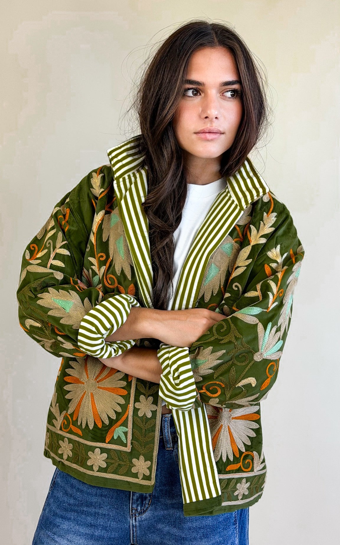 Veste Suzani Kaki