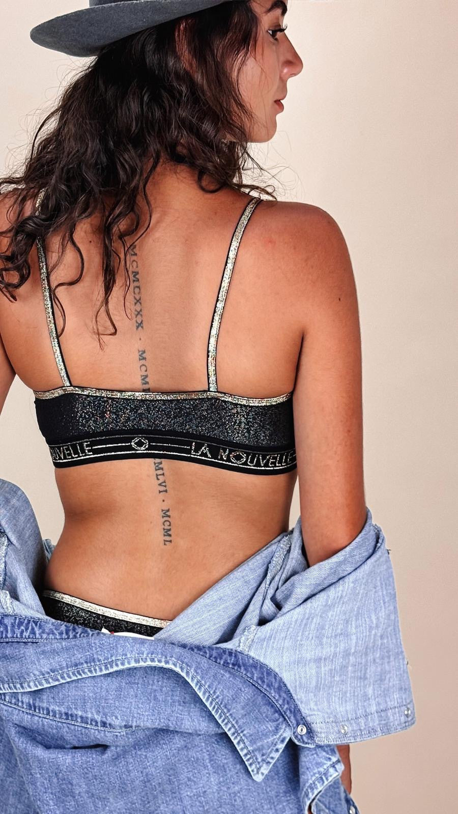 Brassière Georgia Elastique Large Noir Lurex