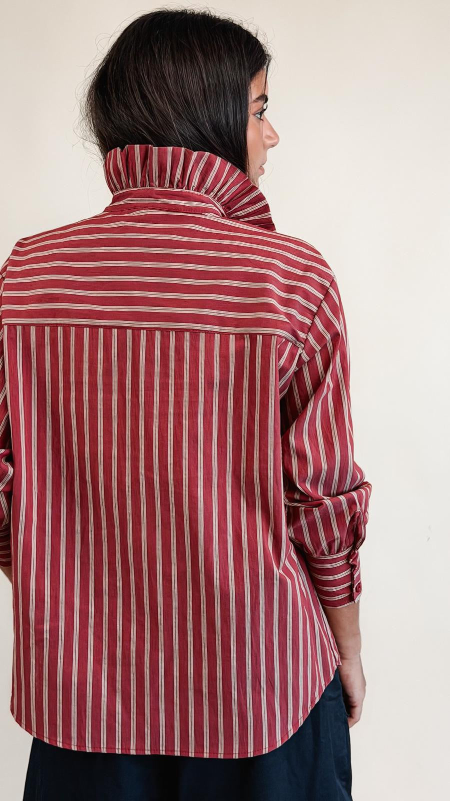 Chemise Bérénice Rayée Bordeaux