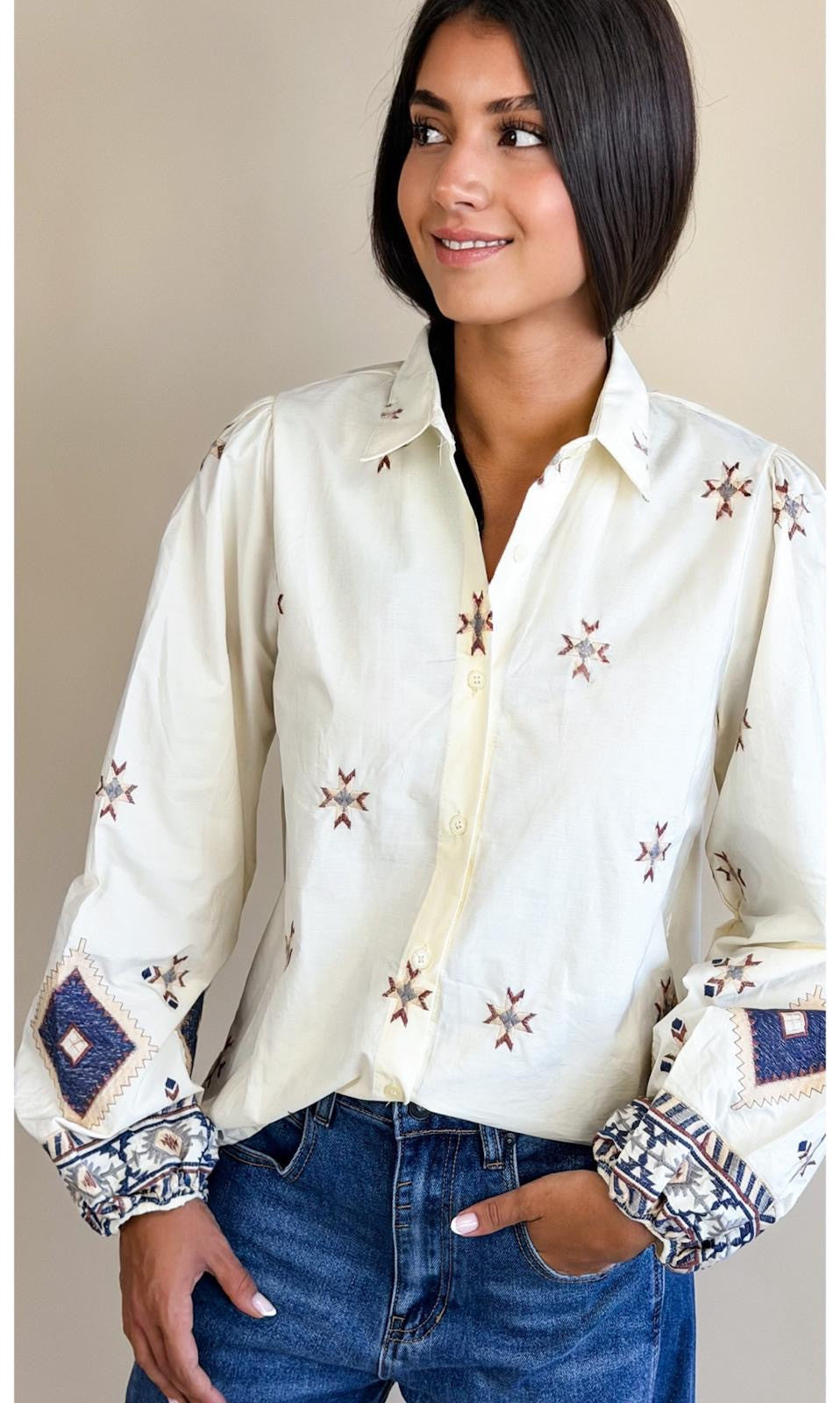 Chemise Folk Ecru