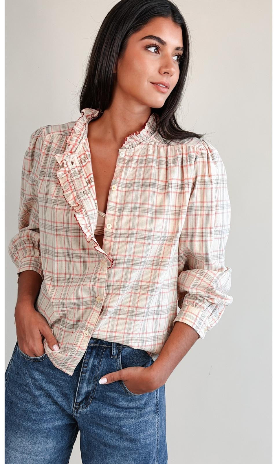 Chemise Velours Vicky Ecru