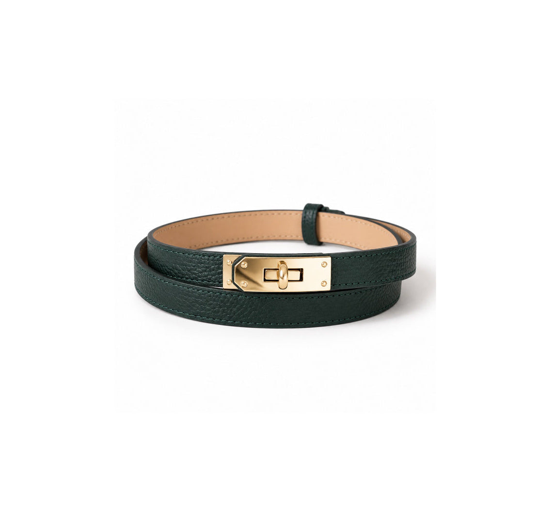 Ceinture Cuir Nicoletta Vert Bouteille
