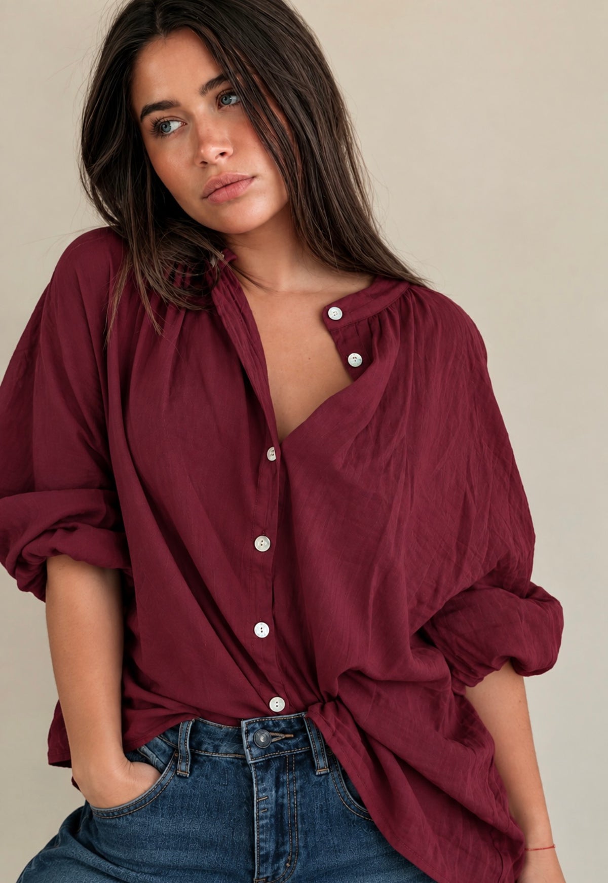 Chemise Mirabella burgundy