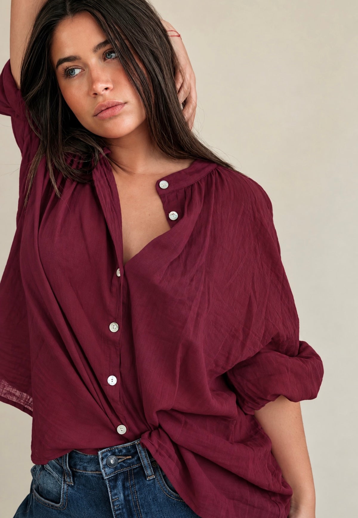 Chemise Mirabella burgundy