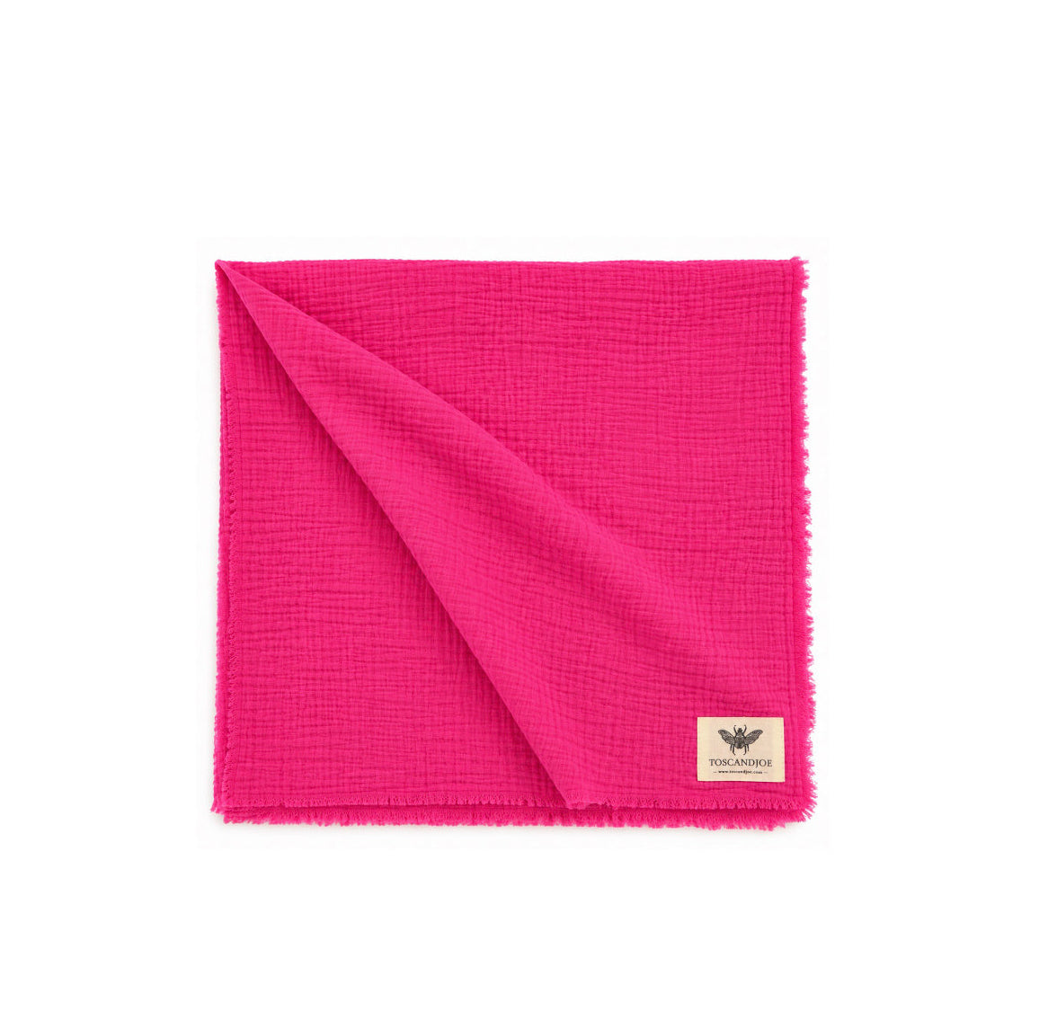 Echarpe Plaid Gaze de Coton Fuschia