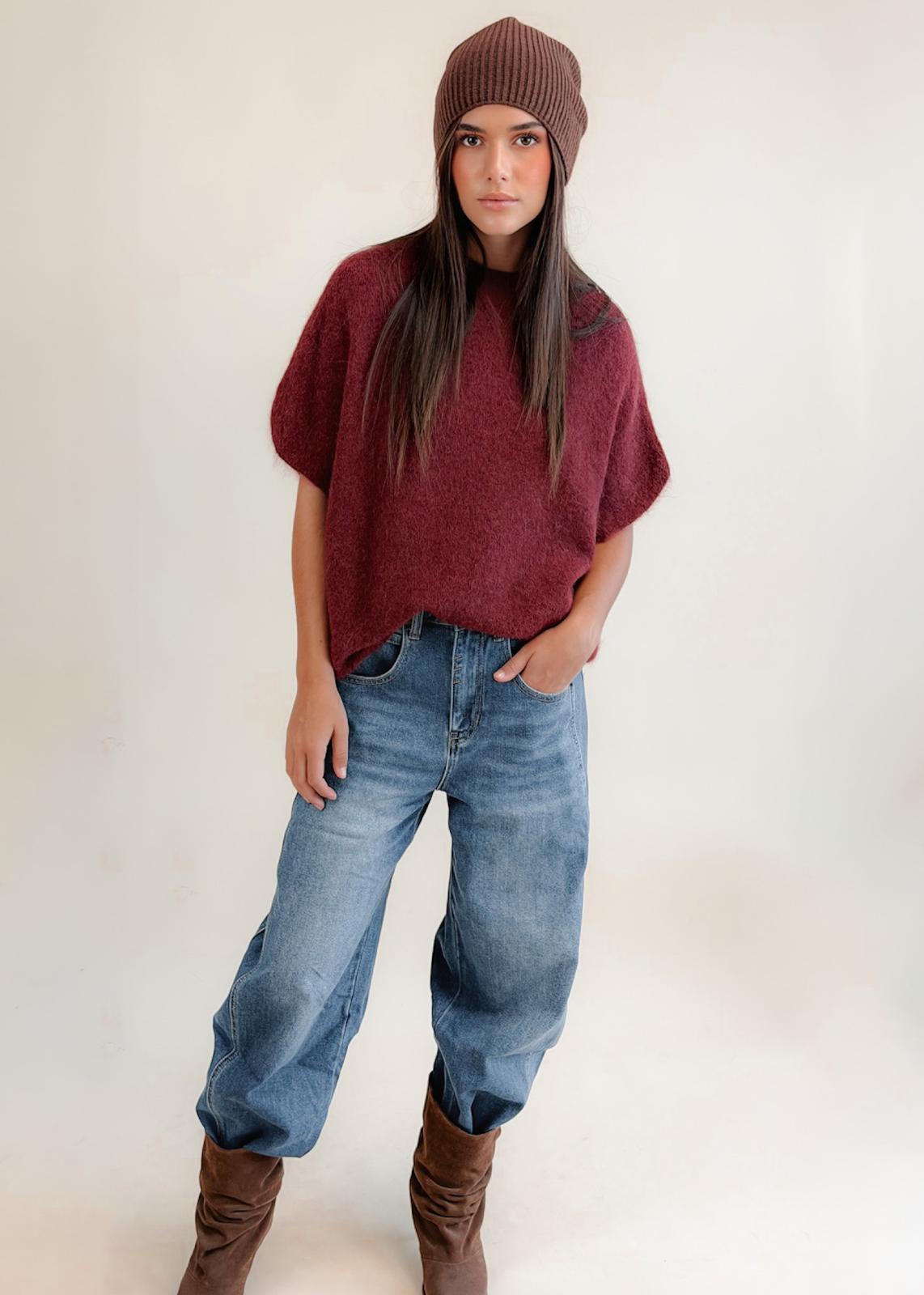 Pull Bruce Laine Alpaga Burgundy