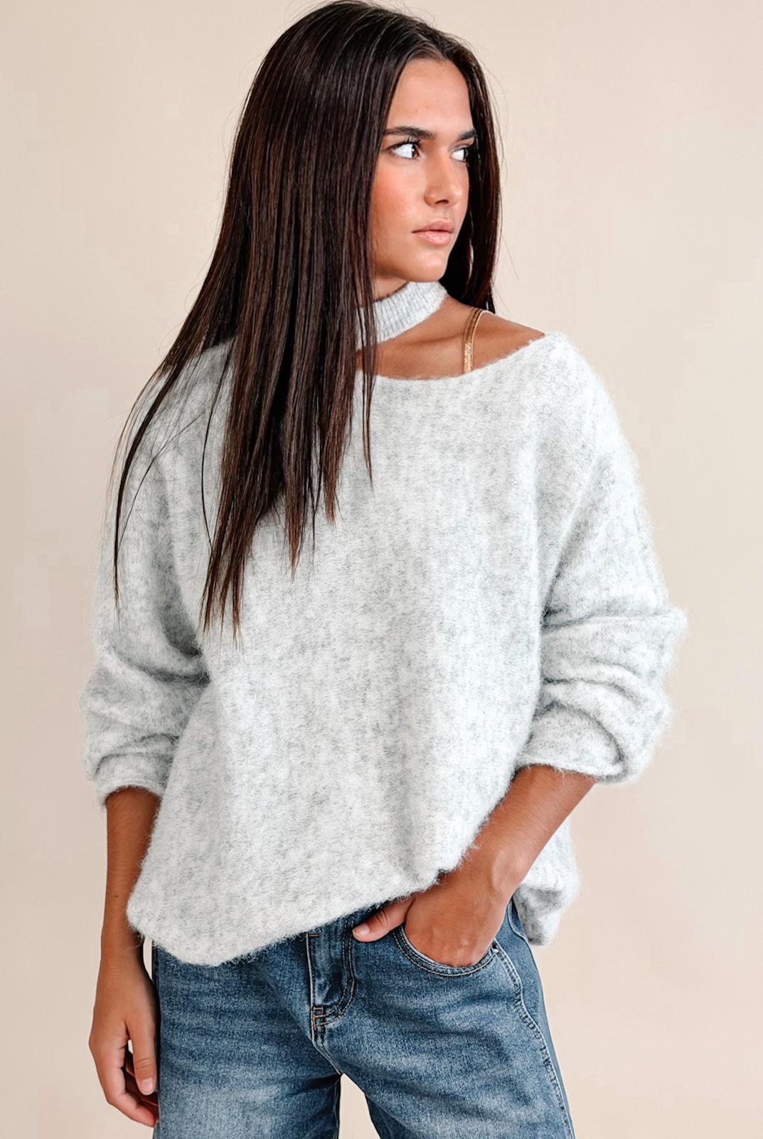 Pull Jacob Laine Gris Chiné