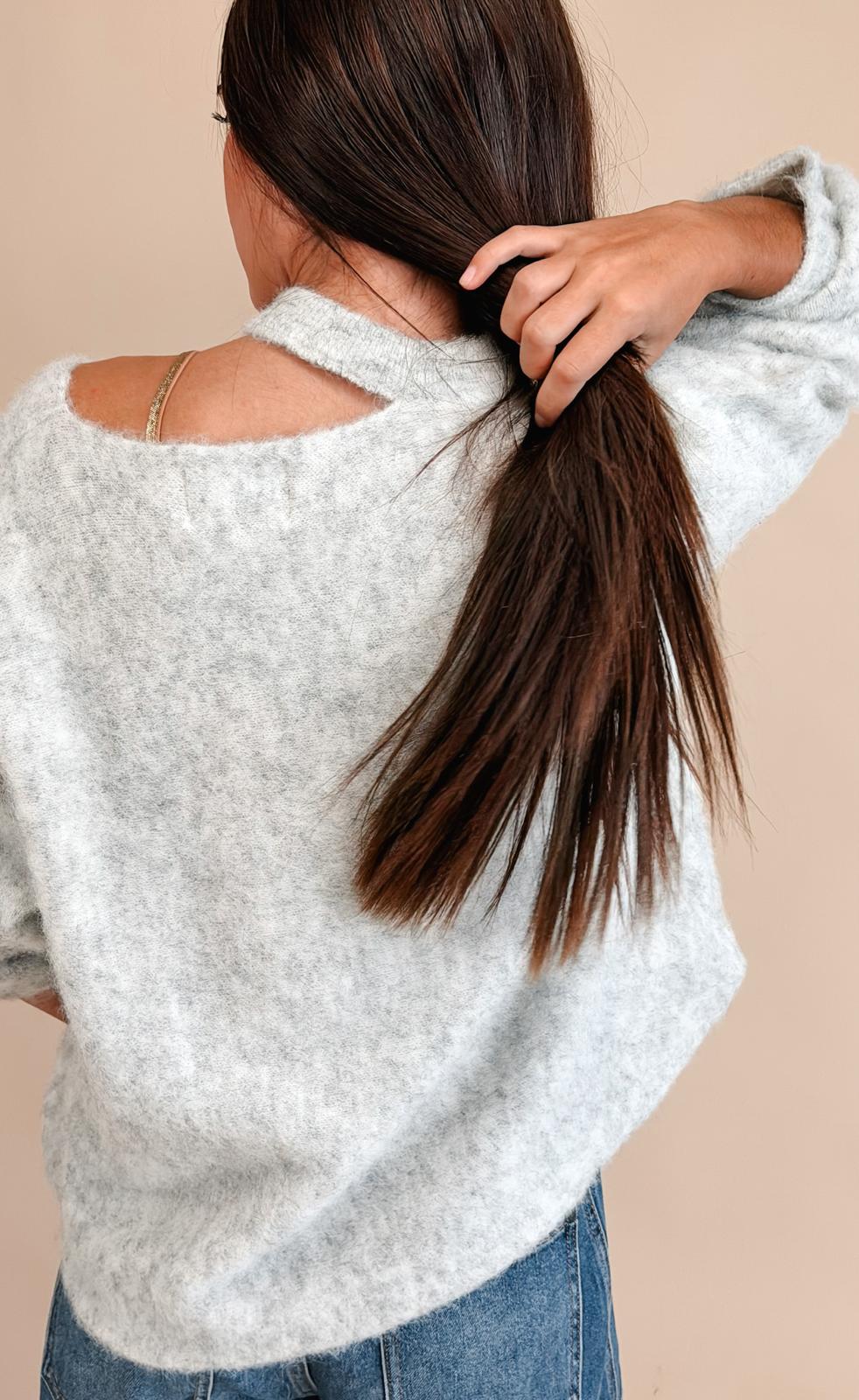 Pull Jacob Laine Gris Chiné