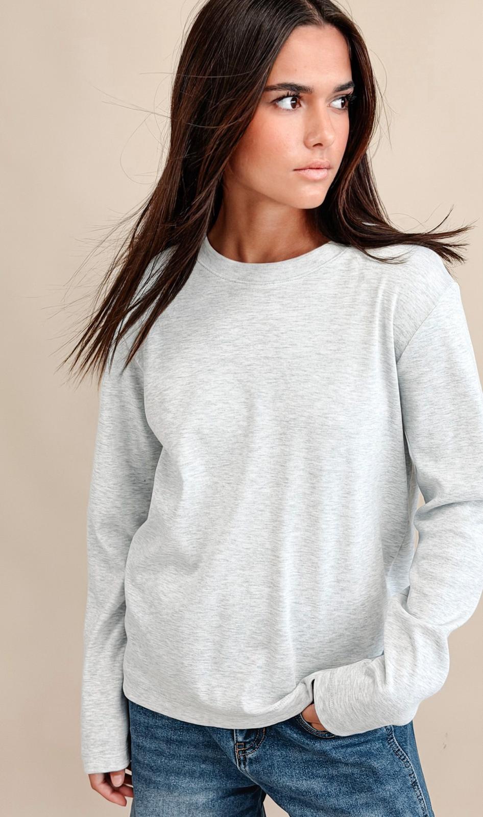 Le Bonbasique Manches Longues Gris Chiné