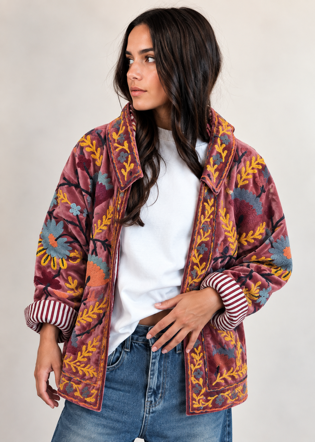 Veste Suzani Vieux Rose