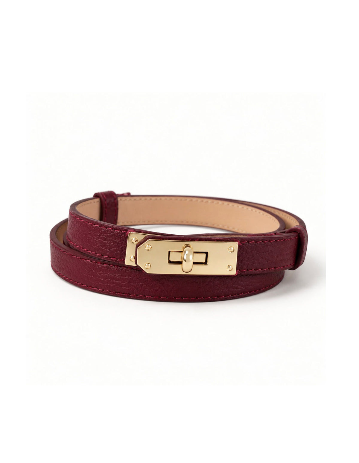 Ceinture Cuir Nicoletta Bordeaux