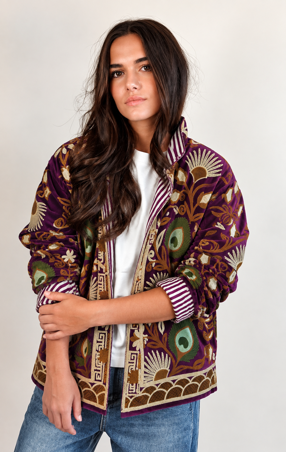 Veste Suzani Violet / Beige