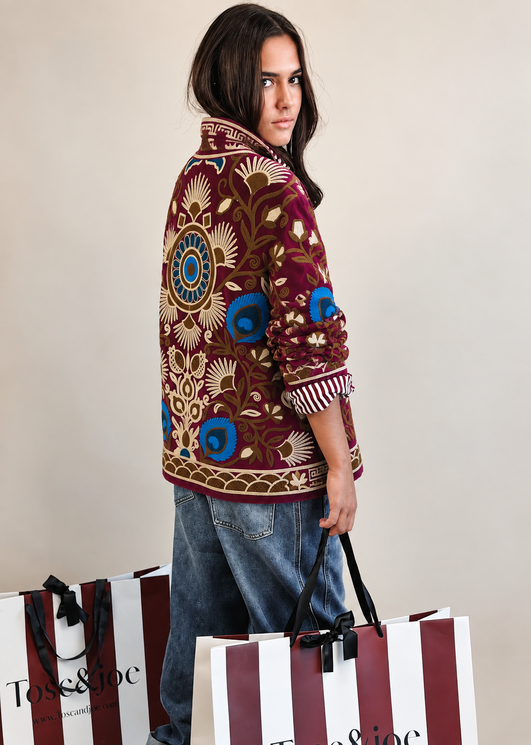 Veste Suzani Burgundy / Beige