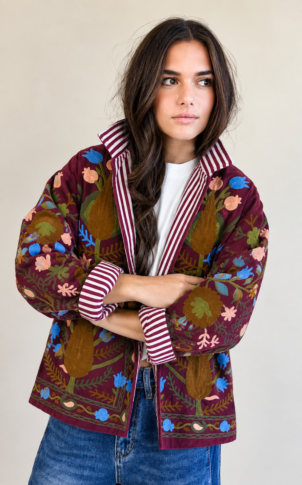 Veste Suzani Burgundy