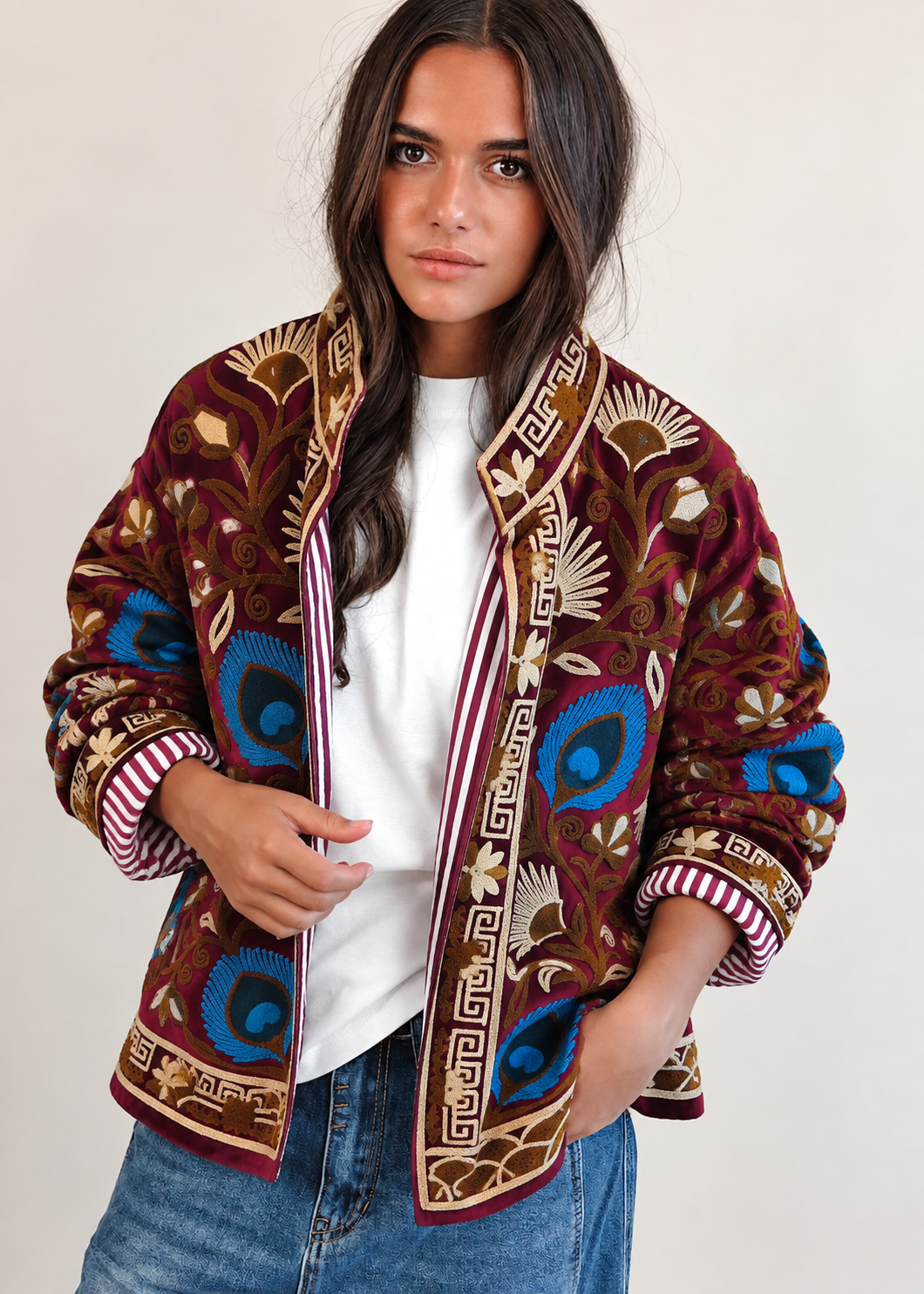 Veste Suzani Burgundy / Beige