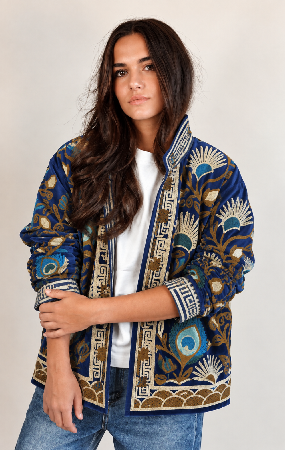 Veste Suzani Bleu / Beige